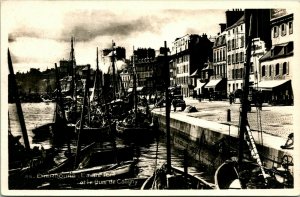 Vtg Postcard RPPC Pre-WWII - Cherbourg L'Avant Port Unused France Cars Boats