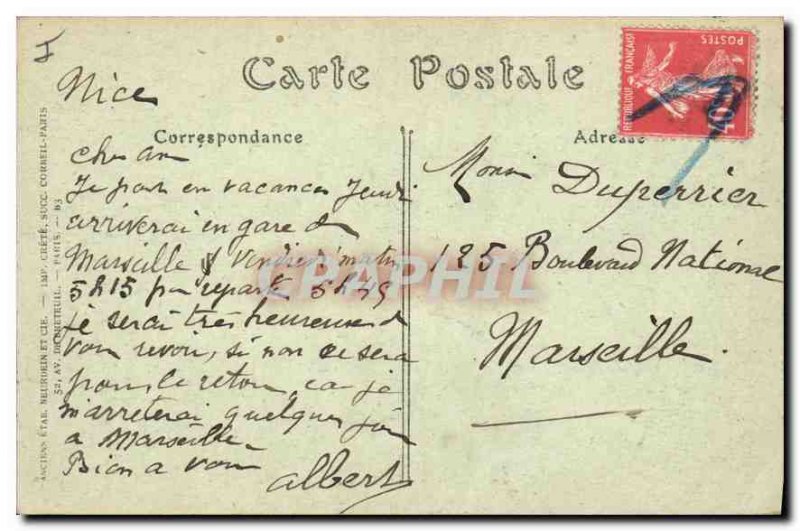 Old Postcard Montpellier Le Jardin du Peyrou