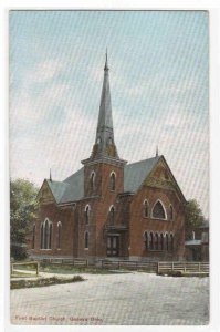 First Baptist Church Geneva Ohio 1910c postcard