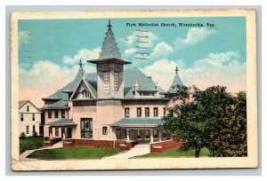 Vintage 1931 Colorized Photo Postcard First Methodist Church Waxahachie Texas