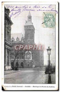 Old Postcard Paris Church Clock Justice Palace