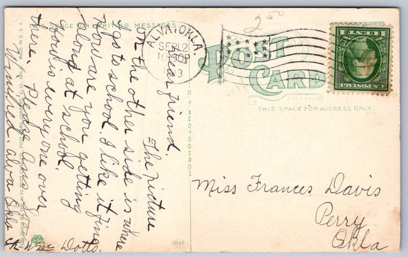 K25/ Alva Oklahoma Postcard c1910 State Normal School 301