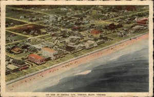 Virginia Beach Virginia VA Air View Central City Vintage Postcard