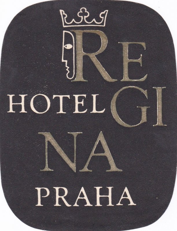 Czechoslovakia Praha Hotel Regina Vinatge Luggage Label sk3700