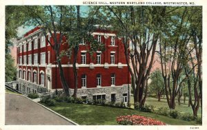 Vintage Postcard 1934 Science Hall Western Maryland College Westminster Maryland