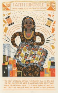 Faith Ringgold American Sculptor Quilt Artist Activist Postcard