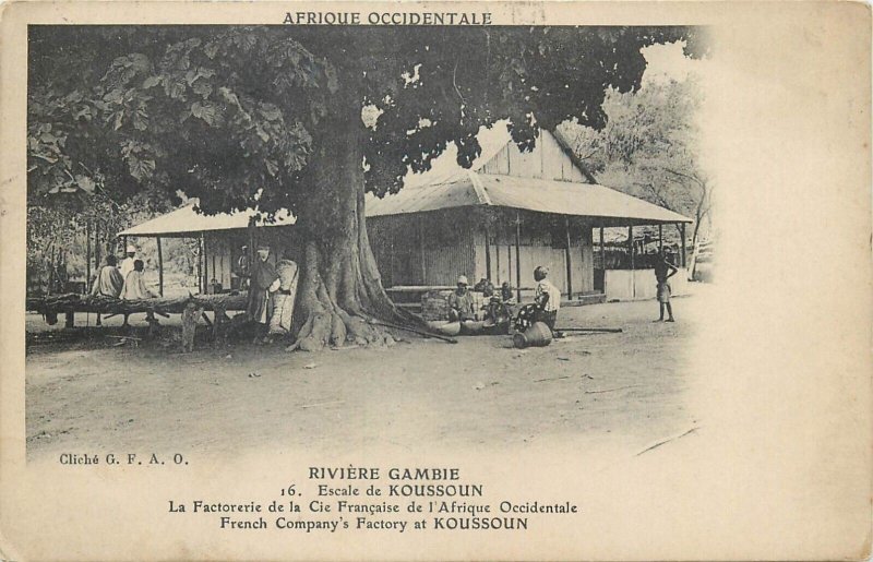 Gambia west coast river French Company`s Factory at Koussoun 1912