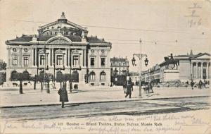 GENEVE SWITZERLAND~GRAND THEATRE-STATUE DUFOUR-MUSEE RATH~1906 PHOTO POSTCARD