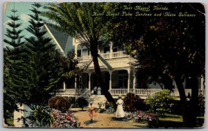 Fort Myers Florida 1910 Postcard Hotel Royal Palm Gardens And Main Entrance