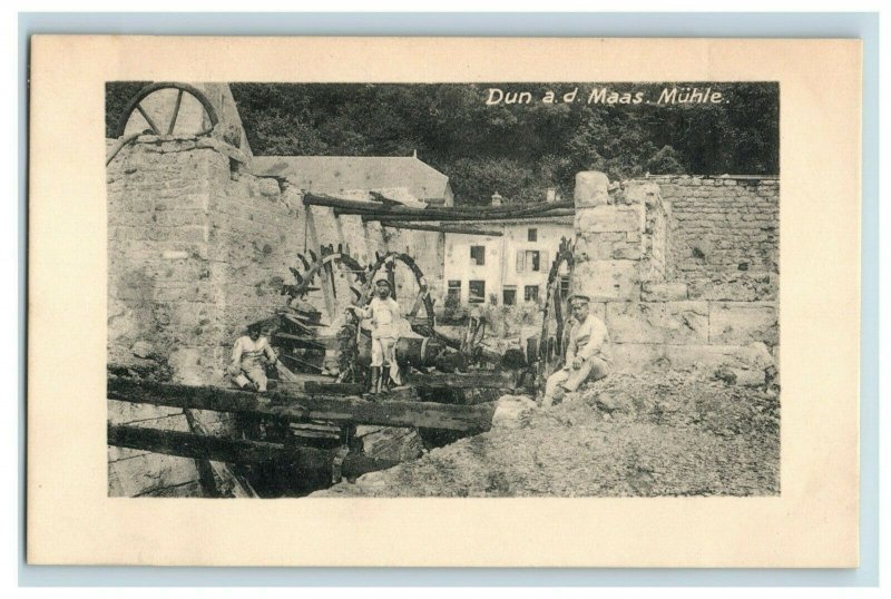 1914-16 WWI German Soldier On Mill Dun a.d. Maas, Muhle Vintage Feldpost P21
