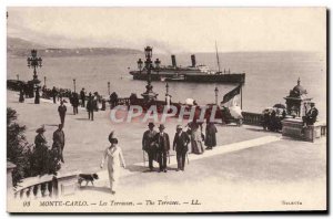 Old Postcard Monte Carlo Casino Boat Terraces