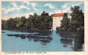 ELKHART, IN Indiana      OLD BEARDSLEY MILL~St Joe River      c1920's Postcard