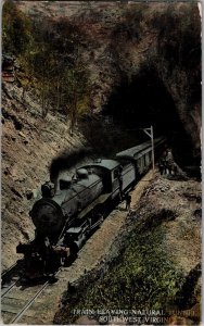 Train Leaving Natural Tunnel Southwest Virginia Postcard Goode VA 1914 KJ2