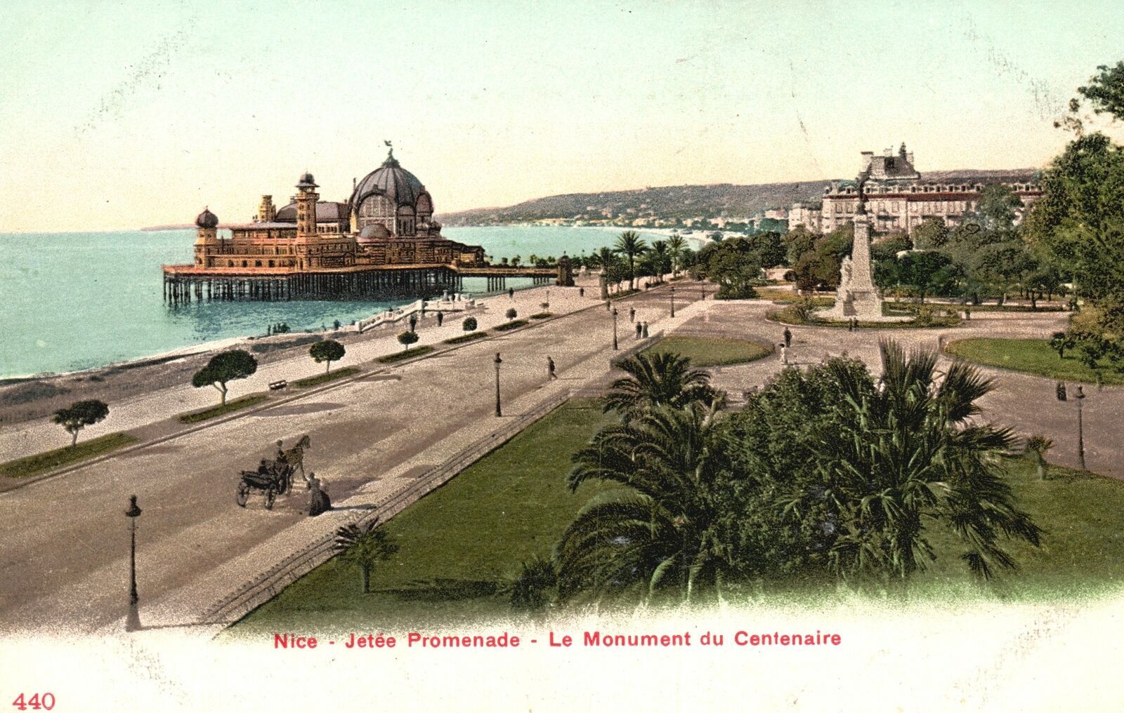 Vintage Postcard 1910's Nice Jetee Promenade Le Monument Du Centenaire ...