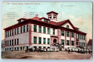 Carson City Nevada Postcard Public School Exterior Building 1911 Vintage Antique