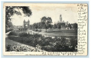 1906 Memorial Arch And Capitol Hartford Connecticut CT Antique Postcard  