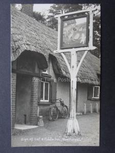 Hampshire - Sign of THE CAT & FIDDLE INN (2) New Forest- Old RP Postcard