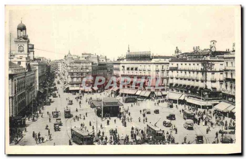 Old Postcard Madrid Puerta Del Sol