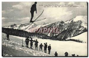 Old Postcard of Sports & # 39hiver Ski Dauphine A jump