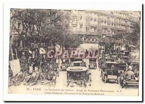 Paris Old Postcard Boulevard Montmartre Boulevard Italians Angle