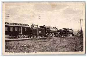 1917 L. And N. Water Station Worthville Kentucky KY, Railroad Train Postcard