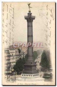 Old Postcard Paris Bastille Square