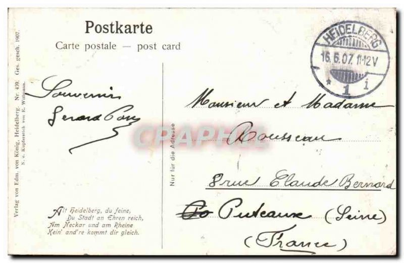Old Postcard Alt Heidelberg