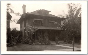 Old House General View Plants In Entrace Gate Antique RPPC Real Photo Postcard