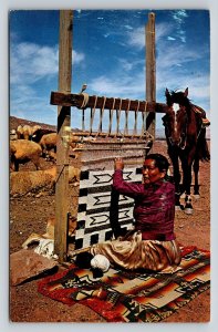 Navajo Indian Weaver     Postcard