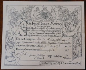 The Royal Drawing Society Division 6 drawing dated 1913 cancelled