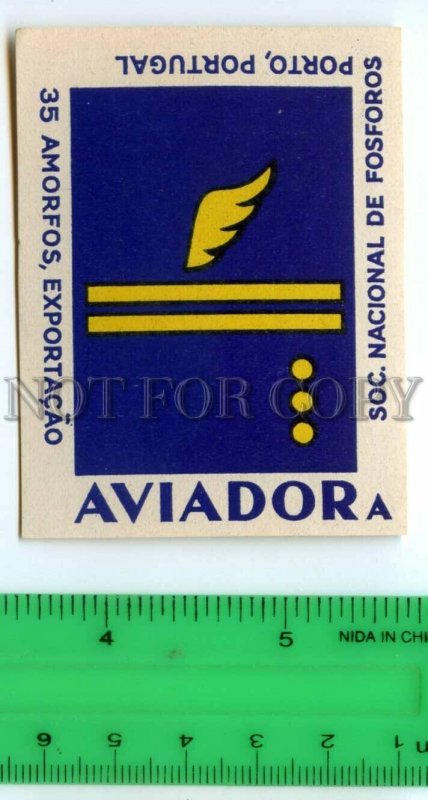 500254 PORTUGAL AVIADORA Vintage match label