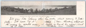 Eagle Lake MN Postcard Kandiyohi County Scenes View Taken From Bluffs Panorama