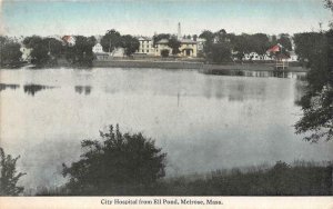 MELROSE, Massachusetts MA   CITY HOSPITAL Across ELL POND   ca1910's Postcard