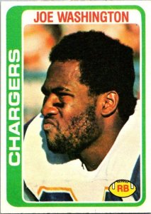 1978 Topps Football Card Joe Washington San Diego Chargers sk7158