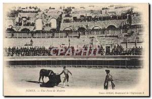 Old Postcard Bullfight Bullfight Nimes One pass muleta