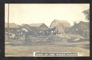 RPPC FREMONT NEBRASKA TORNADO STOREM DAMAGE VINTAGE REAL PHOTO POSTCARD