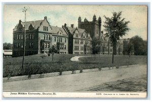 c1910's James Millikin University Building Decatur Illinois IL Antique Postcard