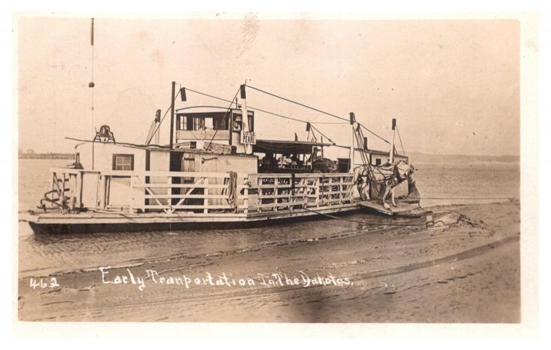    Ferry unloading Mule and supplies in the Dakotas RPC