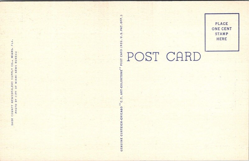 Miami Beach Florida~Linen Postcard~Danville Hotel~Beach~KA20