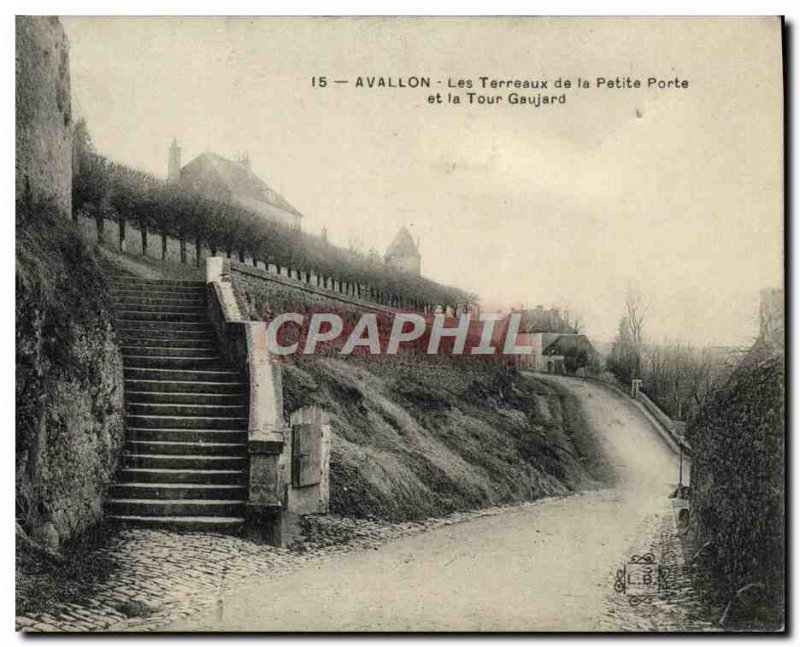 Old Postcard Avallon Les Terreaux De La Petite Porte and La Tour Gaujard