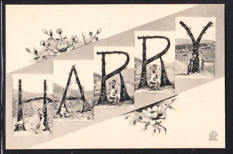 “Harry” large letter card – Art Nouveau - Silberer