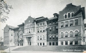 Postcard RPPC View of High School in Kewanee, IL.  aa6