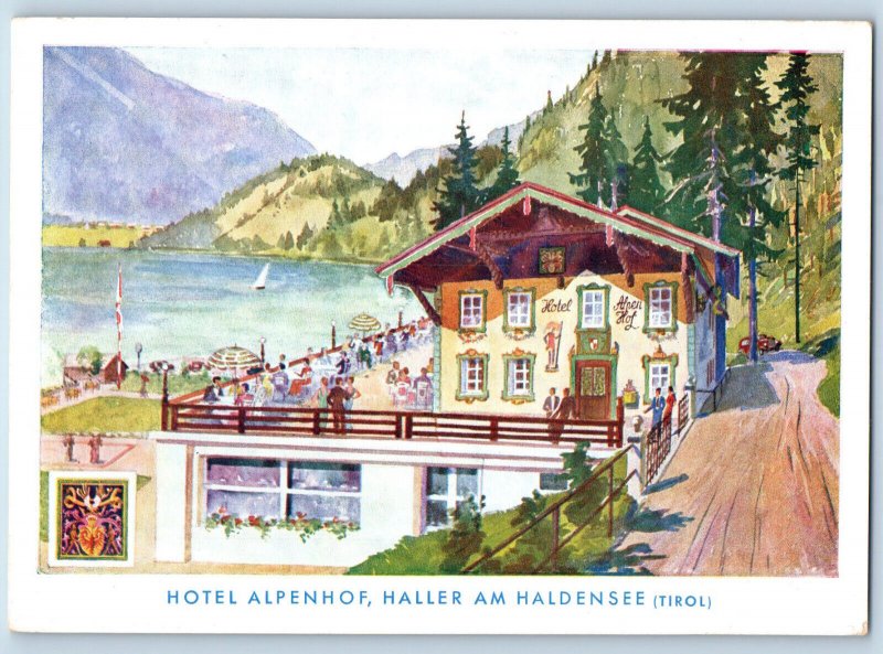 Tyrol Austria Postcard Hotel Alpenhof Haller Am Haldensee c1940's Unposted