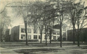 Crestline Ohio High School Ben Franklin Collotype roadside Postcard 22-310