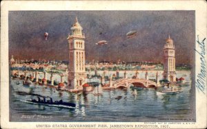 Jamestown Virginia VA 1907 Exposition 6/27/07 Cancel Vintage Postcard