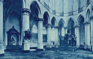 Vintage Postcard 1910's Delft Interieur Nieuwe Kerk Met Praalgraven Holland