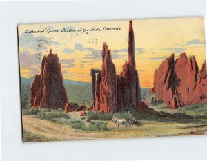 Postcard Cathedral Spires, Garden of the Gods, Colorado Springs, Colorado