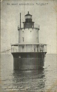 New Bedford MA Butler's Flat Lighthouse c1905 Postcard