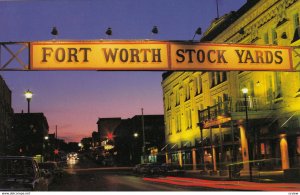 Fort Worth , Texas , 1980s ; Stockyards at night