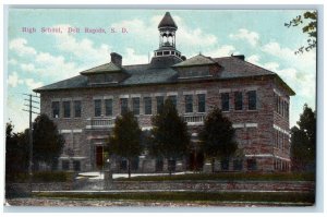 Dell Rapids South Dakota Postcard High School Exterior View 1910 Vintage Antique
